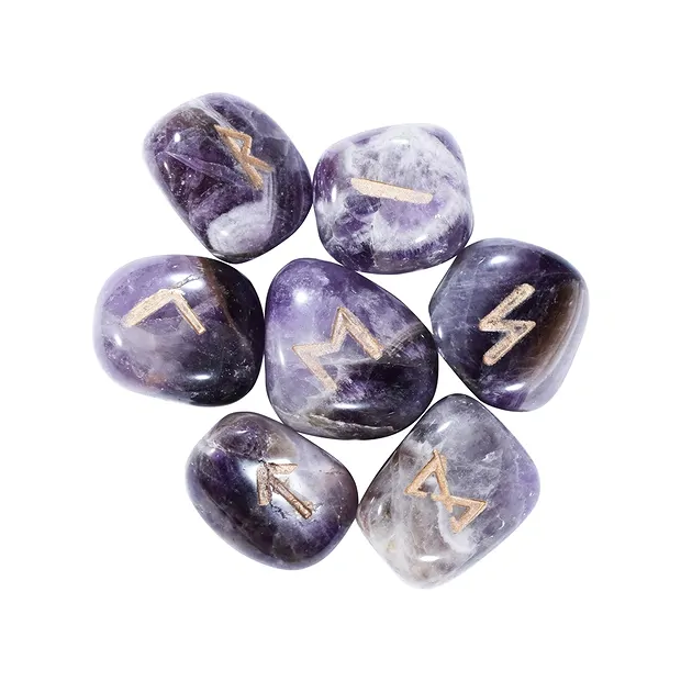 Runenorakel Amethyst in Dose | Mineralienhandel Edelsteine, Heilsteine & Schmuck