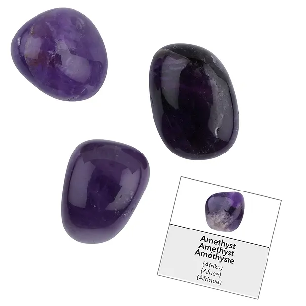 Nachfüllpack Trommelsteine und Aufkleber Amethyst (24 St./VE) | Marco Schreier