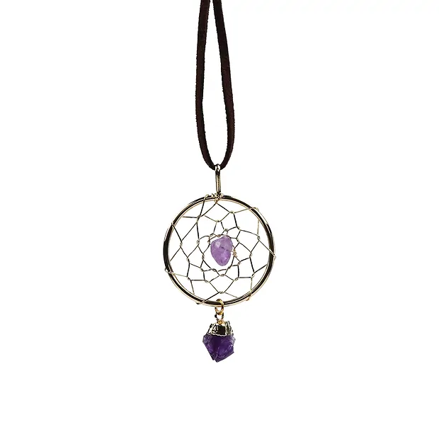 Atrapasueños con amatista | piedras preciosas, piedras curativas y joyería