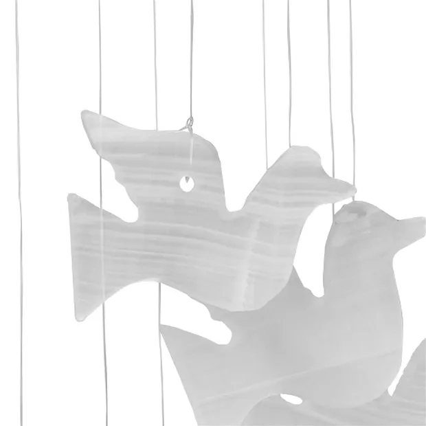 Calcite d'albâtre « Pigeons en mouvement », 30 cm | Marco Schreier