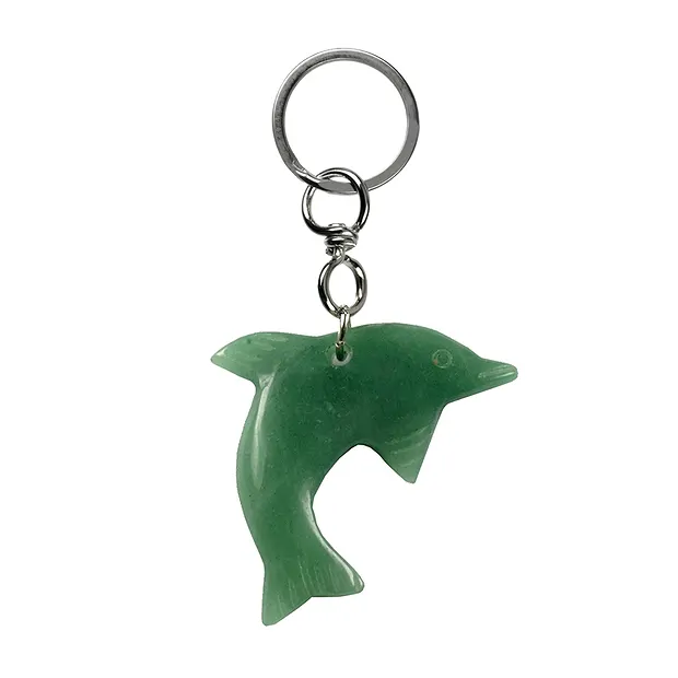Schlüsselanhänger Delfin Aventurin | Großhandel Edelsteine, Heilsteine & Schmuck