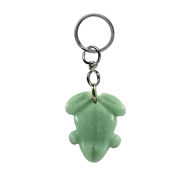 Key Chain Frog Aventurine | Schreier - wholesaler gems, healing stones & jewelry