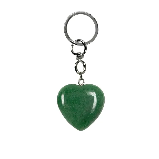 Key Chain Heart Aventurine | minerals wholesale - gems, healing stones & jewelry
