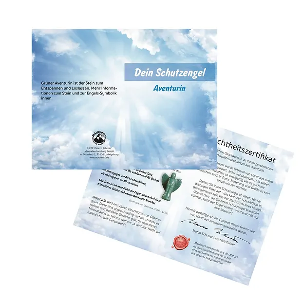 Guardian Angel Aventurine, 02.5cm (mini-mini), with info card in pouch | Marco Schreier