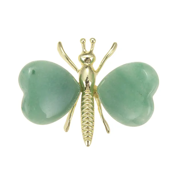 Gravur Schmetterling, Aventurin, 5,5 x 4,3cm | Edelsteine, Heilsteine & Schmuck