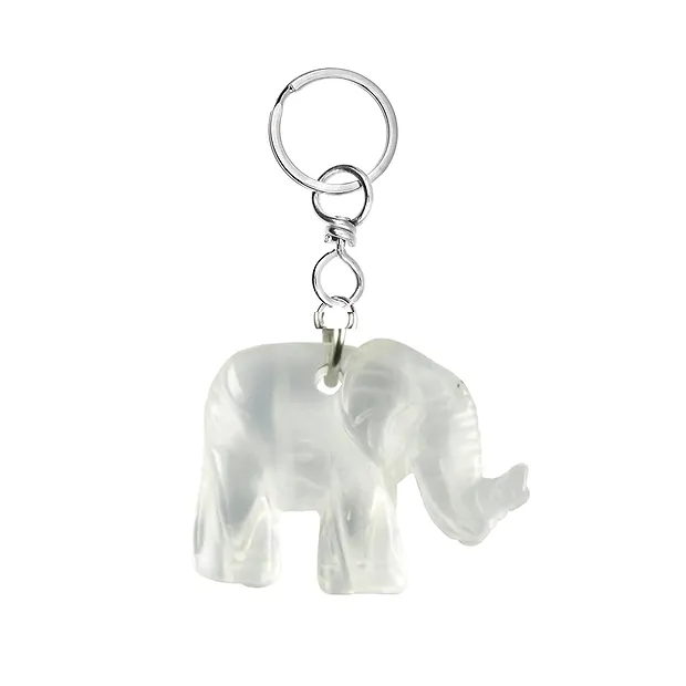 Key Chain Elephant Rock Crystal | wholesaler gems, healing stones & jewelry