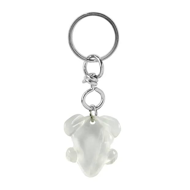 Llavero rana Cristal de roca | piedras preciosas, piedras curativas y joyería