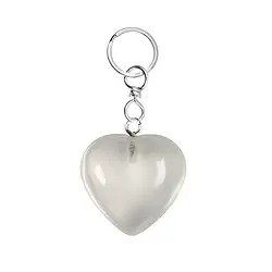 1003500625 Key Chain Heart Rock Crystal | wholesale supplier gems, healing stones & jewelry