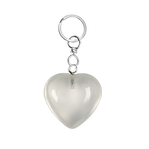 Key Chain Heart Rock Crystal | wholesale supplier gems, healing stones & jewelry