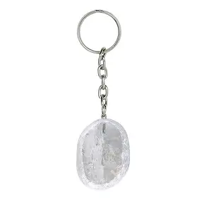 Key Chain Rock Crystal Window Pebble | wholesaler gems, healing stones & jewelry