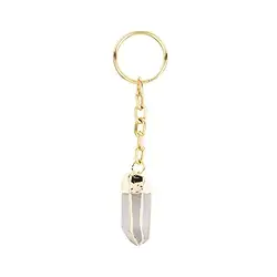 1003500638 Key Chain Point Rock Crystal galvanic setting | wholesaler gems & healing stones