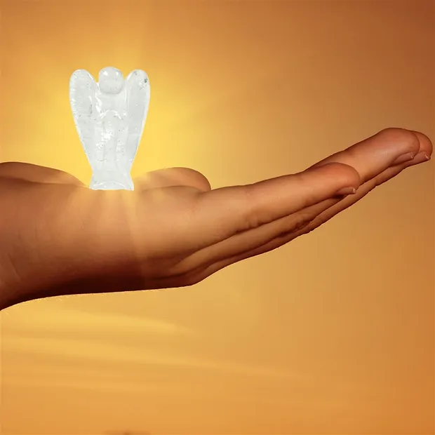 Guardian Angel Rock Crystal, 03,5cm (mini), in pouch with insert | Marco Schreier