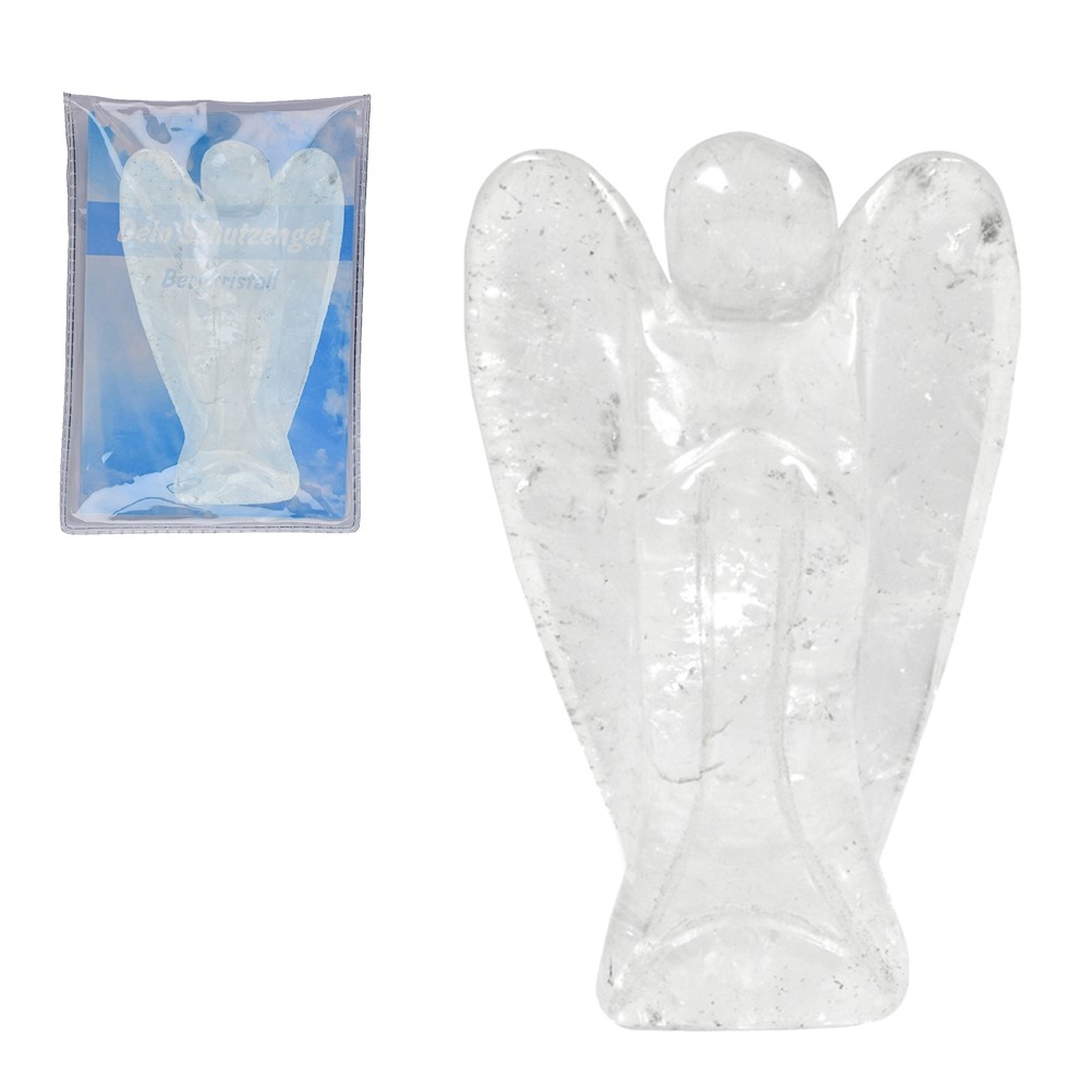 Cristal de roca Ángel de la guarda, 07,5 cm (grande), en bolsa con inserto | Marco Schreier