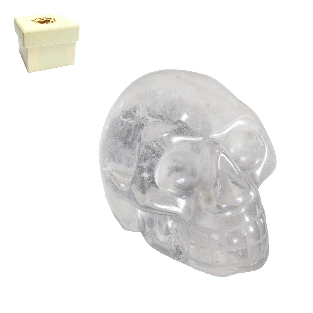 Crystal skull Rock Crystal, 04cm, in gift box | wholesaler gems & healing stones