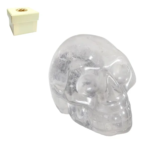 Crystal skull Rock Crystal, 04cm, in gift box | wholesaler gems & healing stones