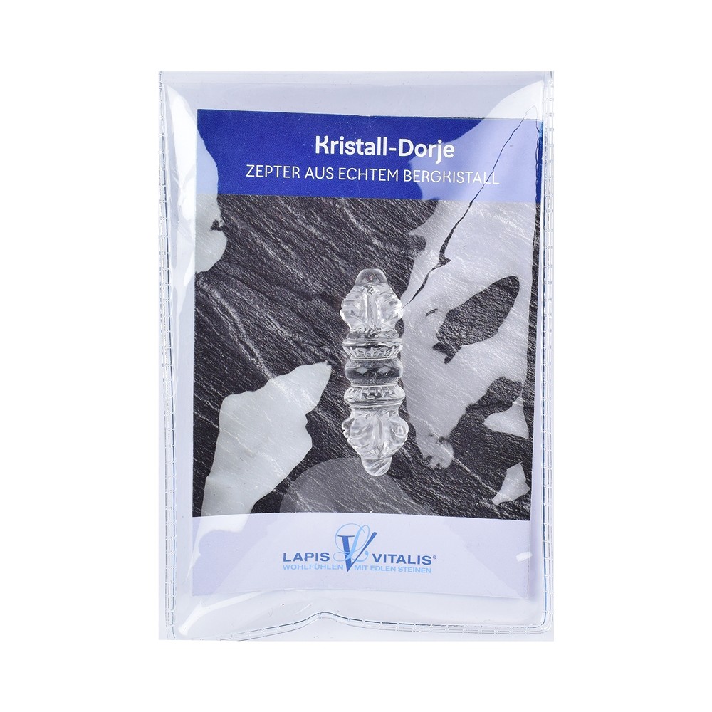 Dorje (Vajra), Cristal de roca 4,2 cm con inserto en bolsita | Marco Schreier
