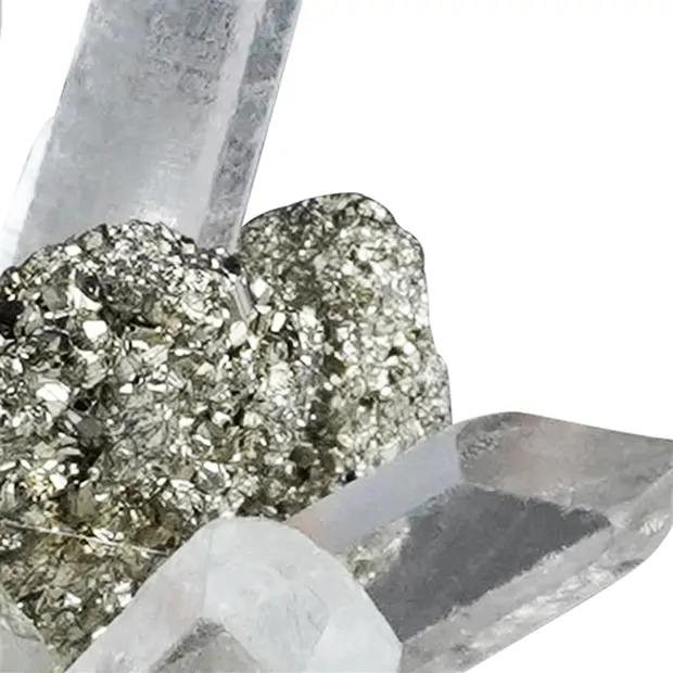 Crystal flower pot Rock Crystal and Pyrite, 10cm | Marco Schreier
