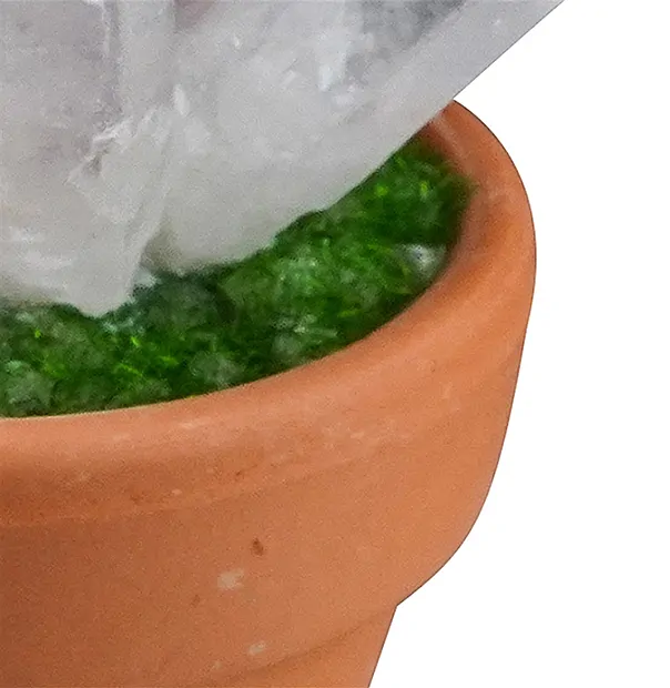 Kristall-Blumentopf Bergkristall und Amethyst, 10cm | Marco Schreier