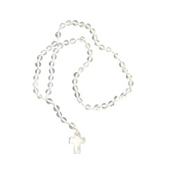 1003503301 Rock Crystal rosary in pouch with insert | wholesaler gems & healing stones