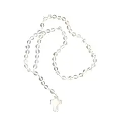 1003503301 Rock Crystal rosary in pouch with insert | wholesaler gems & healing stones