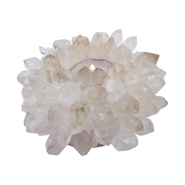 Teelicht Bergkristall "Sonne" | Großhändler Edelsteine, Heilsteine & Schmuck