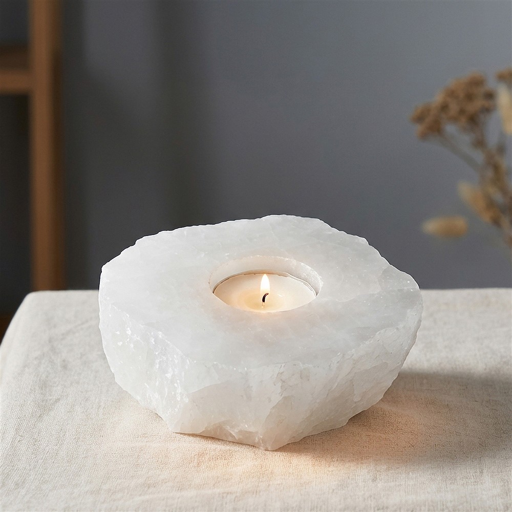 Piastre per tealight in Cristallo di rocca | grossista gemme e pietre curative