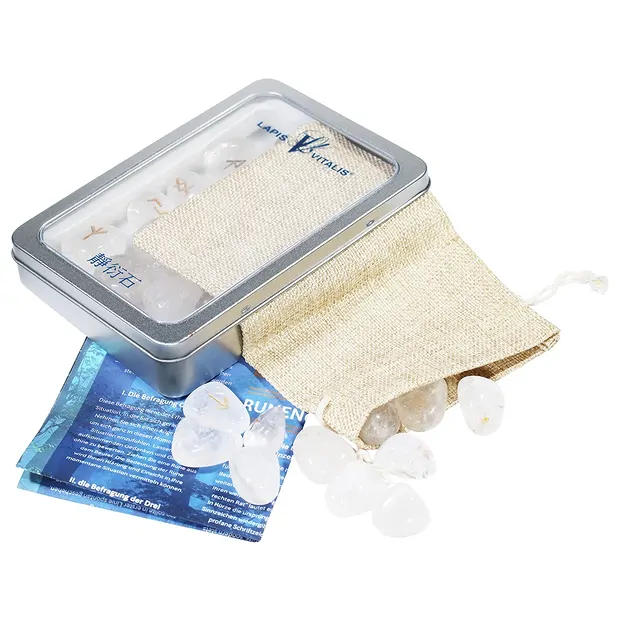 Runic oracle Rock Crystal in box | wholesaler gems, healing stones & jewelry