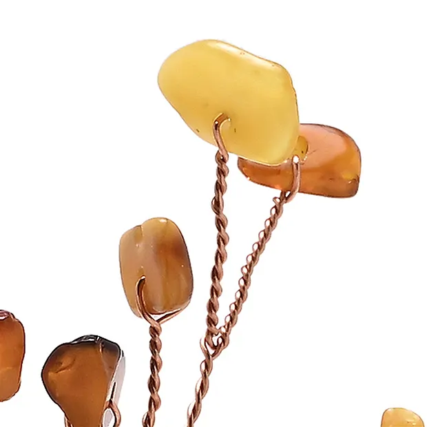 Geldbaum Bernstein mit ovalem Topf, 9,0cm | GH Edelsteine, Heilsteine & Schmuck