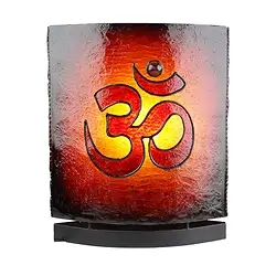 1003605049 Amber lamp oval, elephant / Om, 30cm | wholesaler gems, healing stones & jewelry