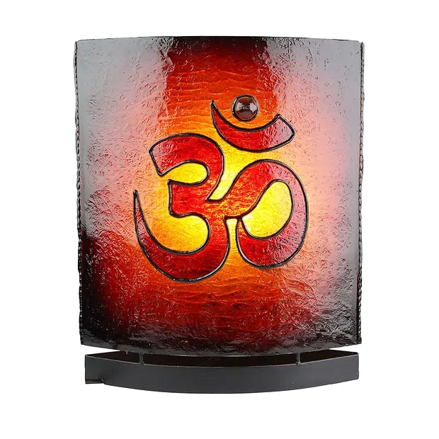 Amber lamp oval, elephant / Om, 30cm | wholesaler gems, healing stones & jewelry