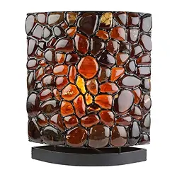 1003605053 Amber lamp oval, curtain, 30cm | minerals trade - gems, healing stones & jewelry