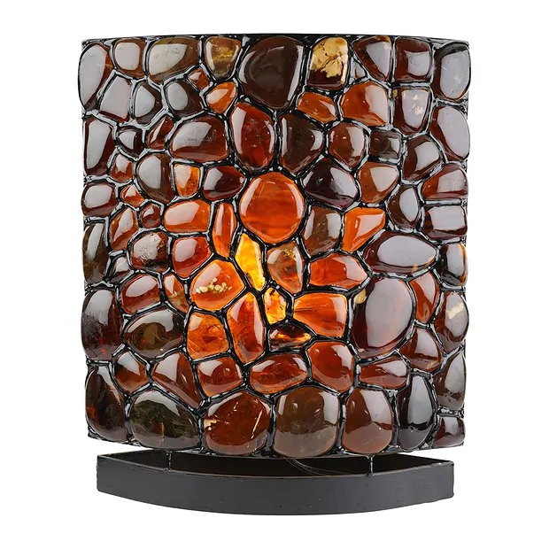 Amber lamp oval, curtain, 30cm | minerals trade - gems, healing stones & jewelry