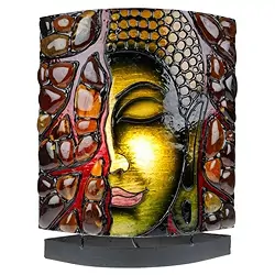 1003605056 Amber lamp oval, Buddha / Yin Yang green, 30cm | gems, healing stones & jewelry