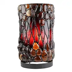 1003605063 Amber lamp round, red, 30cm | Schreier wholesale; gems, healing stones & jewelry