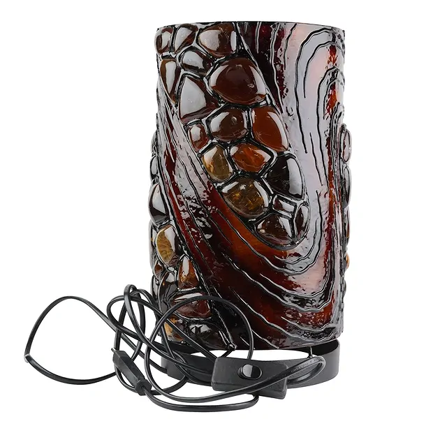 Bernsteinlampe Rund, Lava, 30 cm | Großhändler Edelsteine, Heilsteine & Schmuck