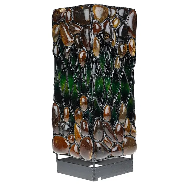 Amber lamp, rectangle, smooth, 30cm | wholesaler gems, healing stones & jewelry