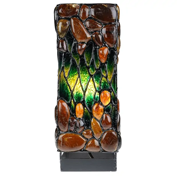 Amber lamp, rectangle, smooth, 30cm | wholesaler gems, healing stones & jewelry