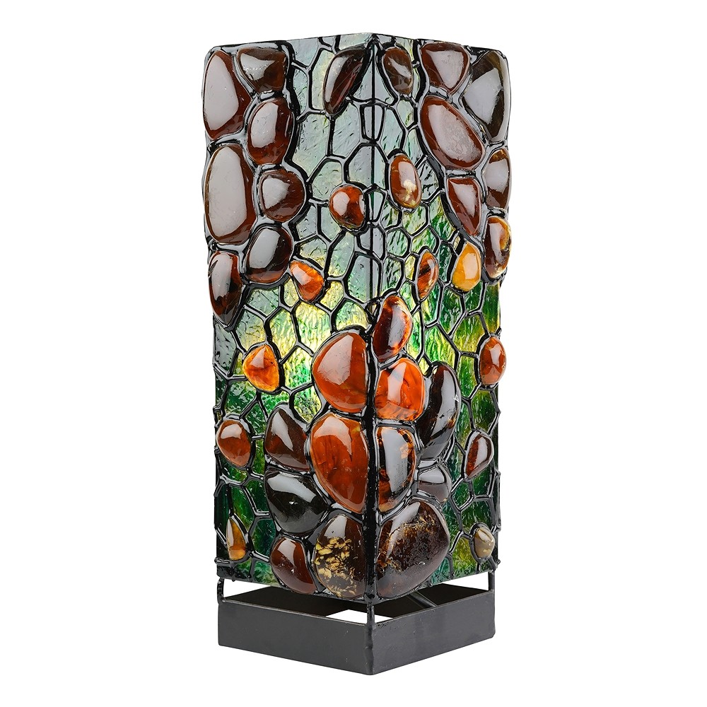 Amber lamp, rectangle, fantasy, 30cm | wholesaler gems, healing stones & jewelry