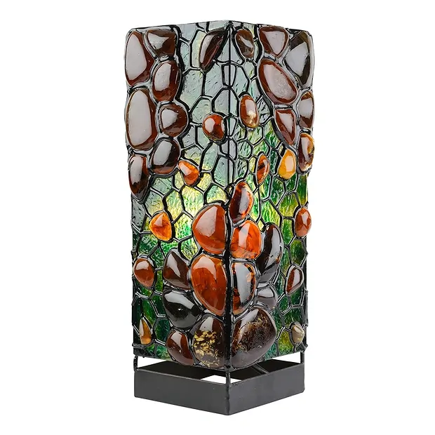 Bernsteinlampe, Rechteck, Fantasie, 30cm | GH Edelsteine, Heilsteine & Schmuck