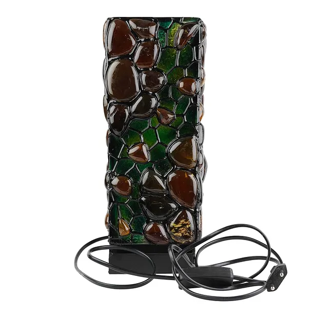 Amber lamp, rectangle, fantasy, 30cm | wholesaler gems, healing stones & jewelry