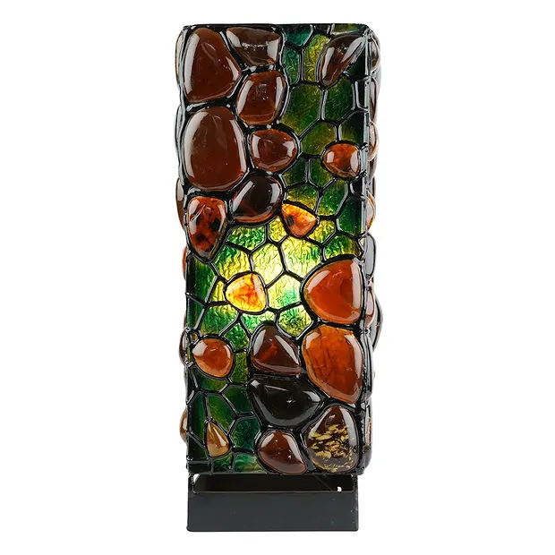 Bernsteinlampe, Rechteck, Fantasie, 30cm | GH Edelsteine, Heilsteine & Schmuck