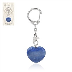 1003900644 Porte-clés coeur quartz bleu avec dauphin | Marco Schreier