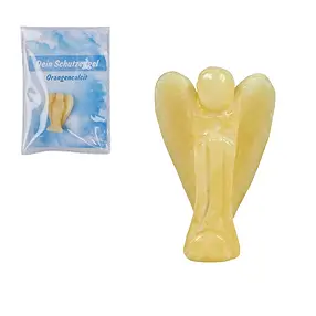 Schutzengel Calcit (orange), 03,5cm, in Pouch mit Beileger | Marco Schreier