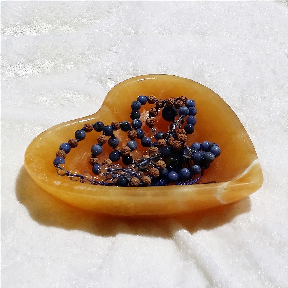 Schale Calcit (orange) Herz, 12,5cm | Schreier Edelsteine, Heilsteine & Schmuck