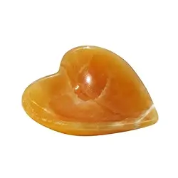 1004203505 Ciotola cuore di Calcite (arancione), 12,5 cm | Marco Schreier