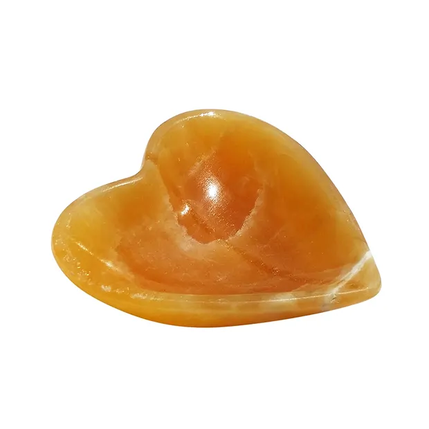 Calcite (orange) heart bowl, 12.5cm | wholesaler gems, healing stones & jewelry