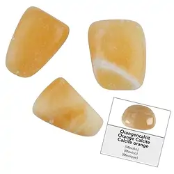 1004240061 Refill pack of Tumbled Stones and stickers Calcite (orange) (24 pcs./ PU) | Marco Schreier