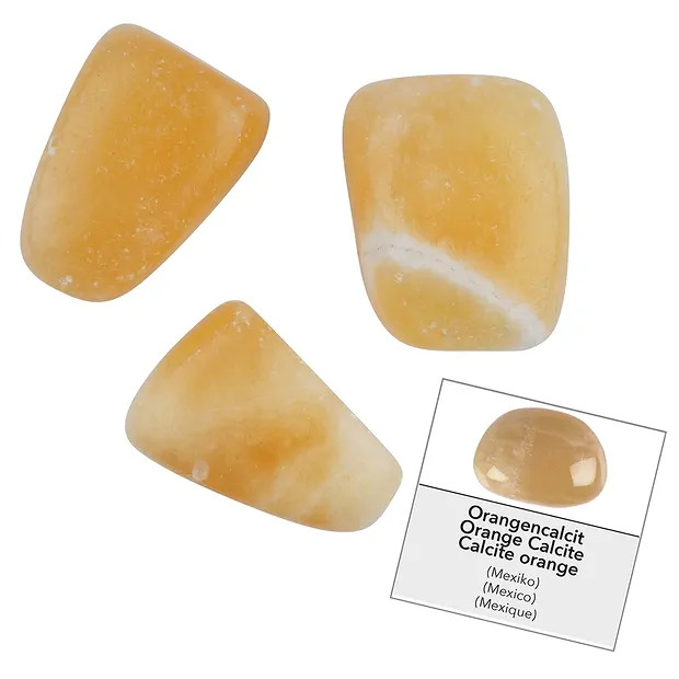Nachfüllpack Calcit orange (24 St./VE) | Edelsteine, Heilsteine & Schmuck-Handel