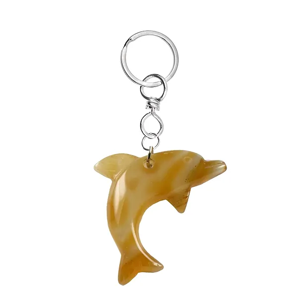 Key Chain Dolphin Carnelian (heated) | wholesaler gems, healing stones & jewelry