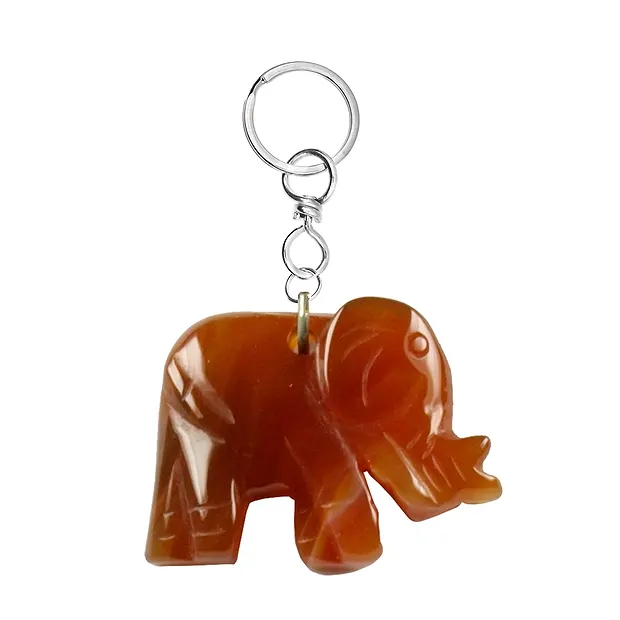 Key Chain Elephant Carnelian (heated) | wholesale gems, healing stones & jewelry
